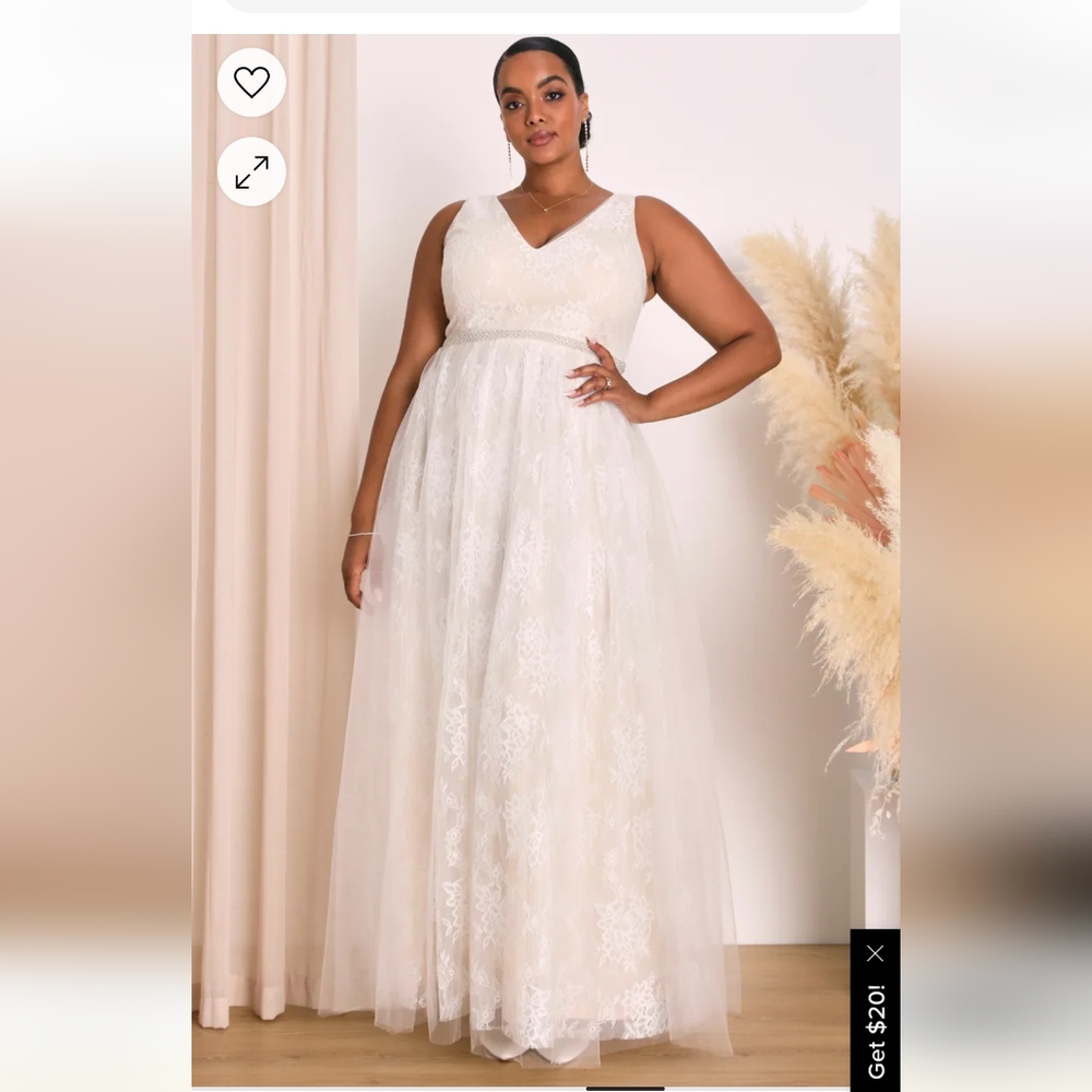 Lulu's wedding dress - Sweet Love Ivory Lace Beaded Maxi Dress